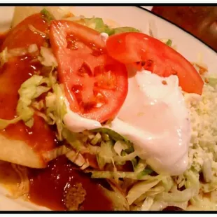 a plate of mexican food