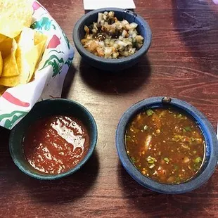 "The Pico de Gallo and the Hot salsa!"