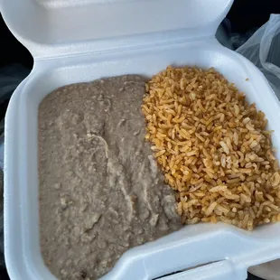 Side of Refried Beans and Rice