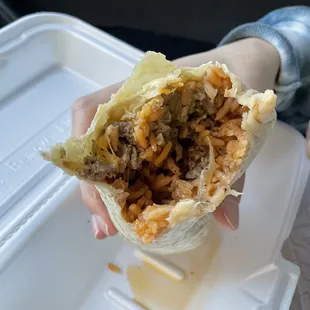 Carne Asada Meat Burrito (Carne Asada, Rice, Refried Beans, Cheese)