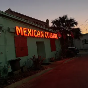 neon sign for mexican cuisine