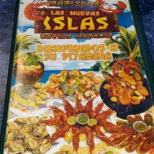 The front of the menu.