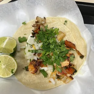 Shrimp taco add cilantro &amp; onion, no lettuce