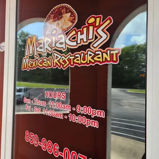 the front of the restaurant