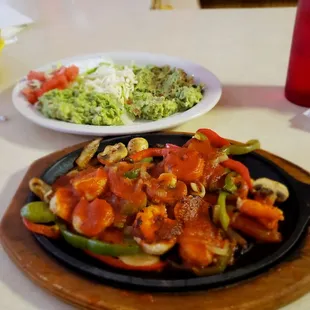 Fajitas de camarones