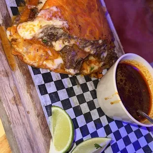 Giant quesa birria plate