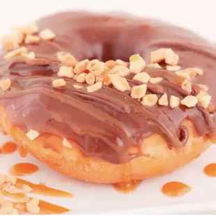 a chocolate covered donut