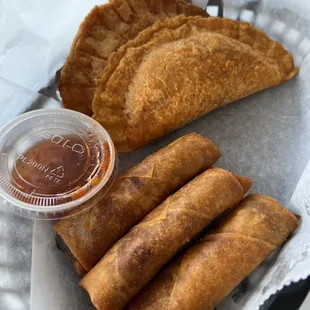 Empanada (Traditional) + Lumpia (Beef &amp; Veggies)