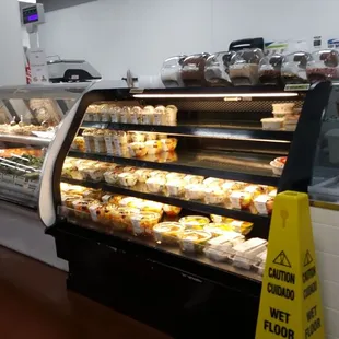 a display of food items