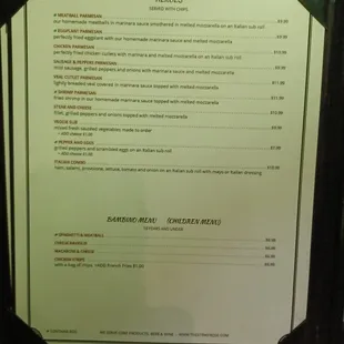 menu