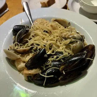 Special with mussels, clams, and shrimp