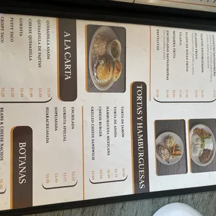 a menu for a restaurant