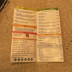 the menu