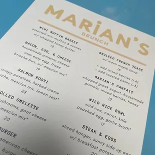 menu