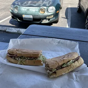 Roadside location with shaded picnic table