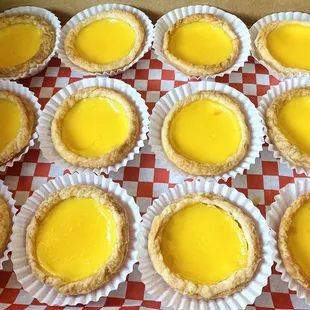 Egg tarts.