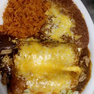 ENCHILADAS RICE AND BEANS