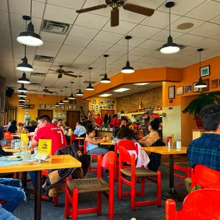 people eating in a restaurant