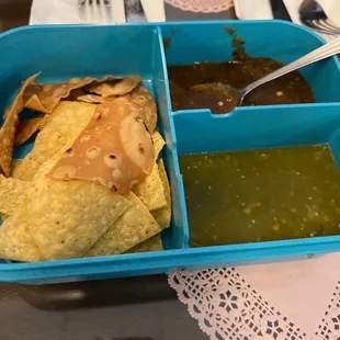 Chips and salsa served when you sit down
