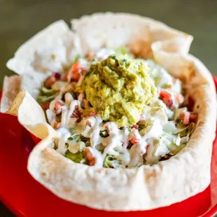 a tortilla with guacamole