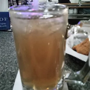 a glass of iced tea