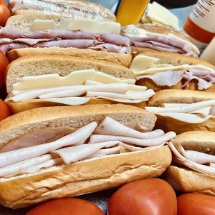 Ham, chicken and turkey hoagies grab and go