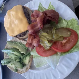 Burger! 1/2 pounder and not on menu but Maria will make it for you and soooo good. I added cheese, crispy bacon and avocado to mine.