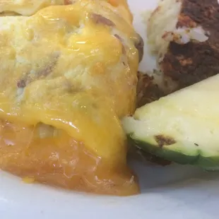 A dry tasting meat lovers omelette