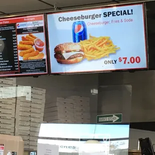 7 bucks for cheeseburger, fries, soda