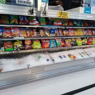 Snacks, chips, &amp; ice-cold drinks