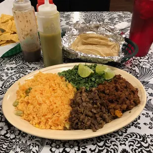 Specialty order: carne asada/ abobada plate. Would just get the carne asada next time.