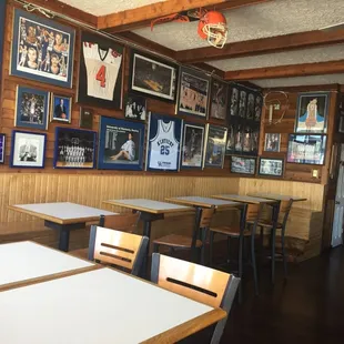 tables and chairs in a restaurant