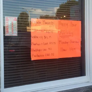 More info on the happy hour