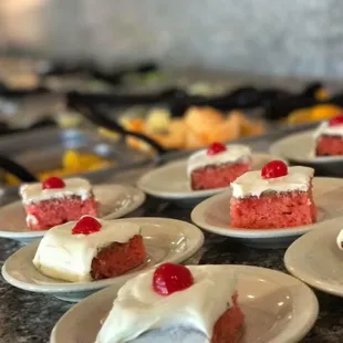 a variety of desserts