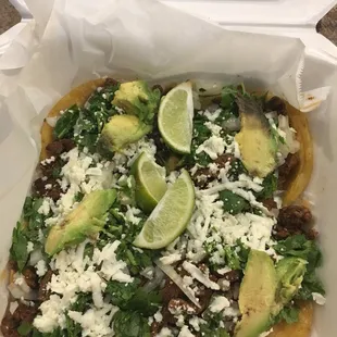 Special mini tacos with beef.