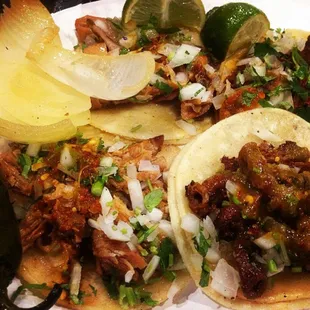I forget how to spell or pronounce the name of the type of me. But the street tacos are bomb