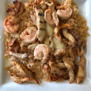 Arroz con Pollo and Camarones