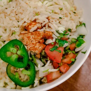 a bowl of rice and vegetables