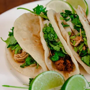 three tacos on a plate