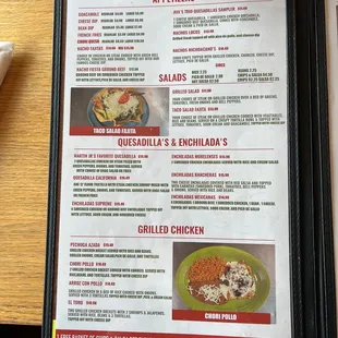 the menu