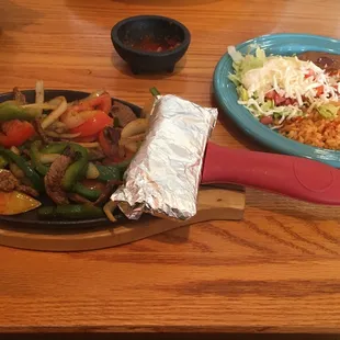 Lunch steak fajitas
