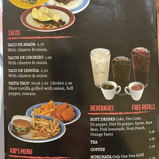 the menu