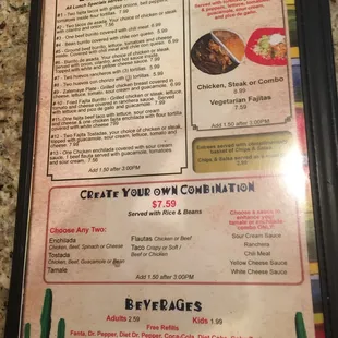 sushi and sashimi, menu