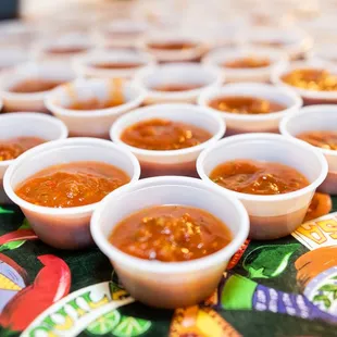 a variety of sauces