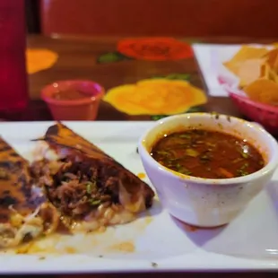 Quesa Birrias ( Quesadilla / Taco hybrid.