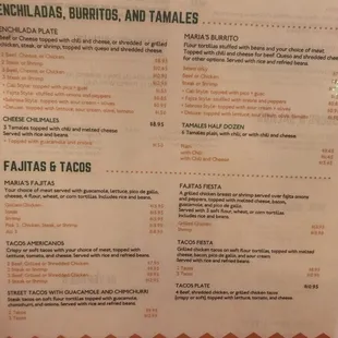 the menu