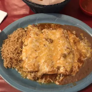 3 beef enchiladas yummy!