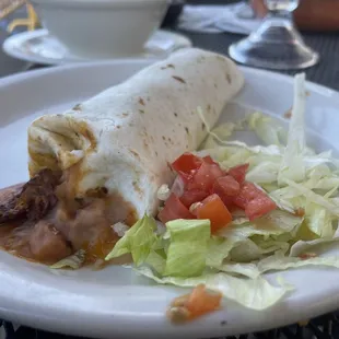 Baby beef and bean burrito (kids menu)