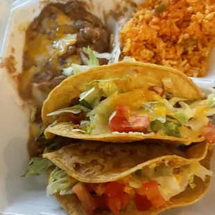 Tw Beef 27. Hard Shell Tacos Combo