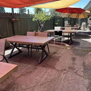 Outdoor seating with misters